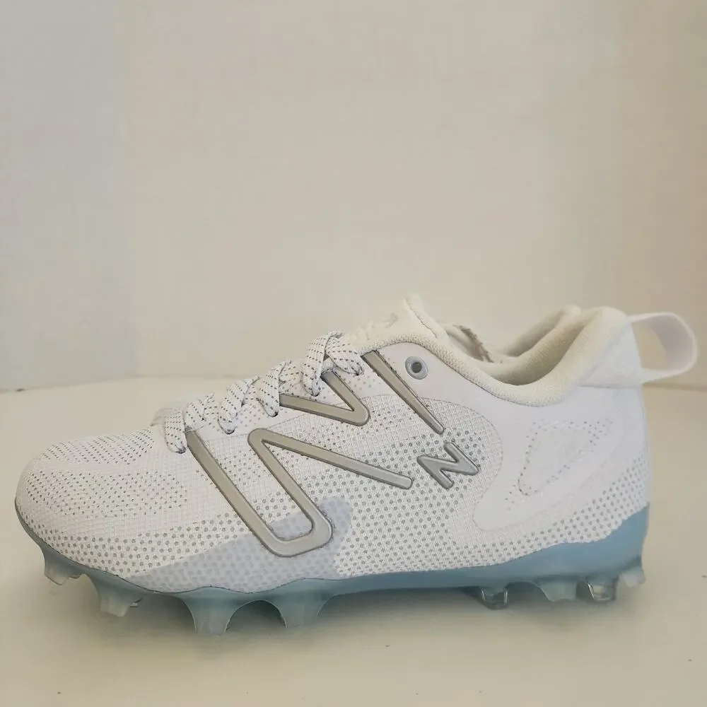 New Balance kids FreezeLX V4 Low Lacrosse Shoe, White, 4.5 Medium US